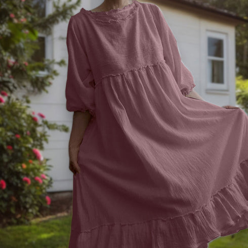 Slim cotton dress. Summer crepe dress. Beach dress. Casual dress